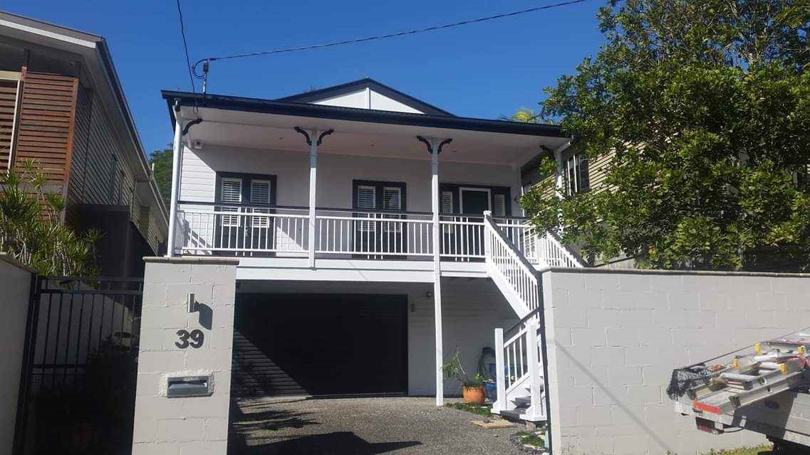 Front exterior house painting project by Up and Downs Painting in Brisbane